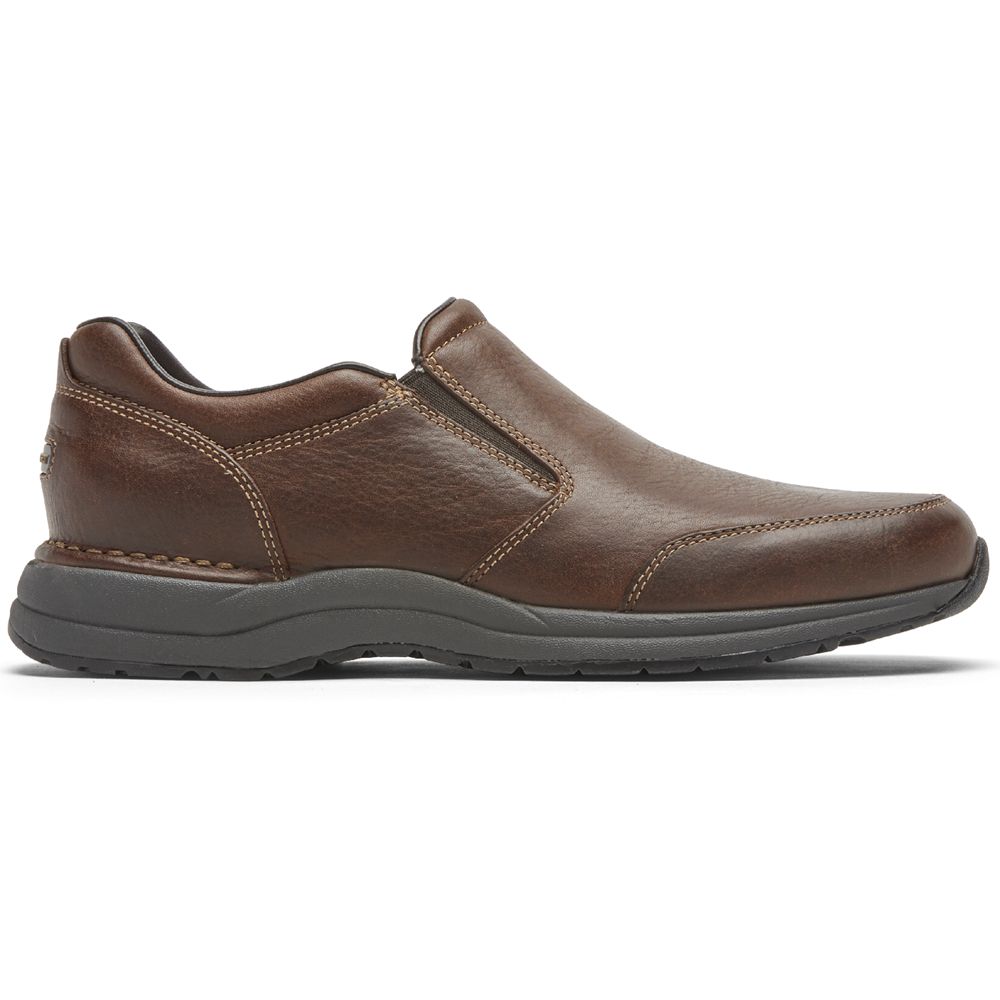 Rockport Edge Hill 2 Double Gore Slip-On - Mens Walking Shoes - Light Brown - NZ (GKO-819423)